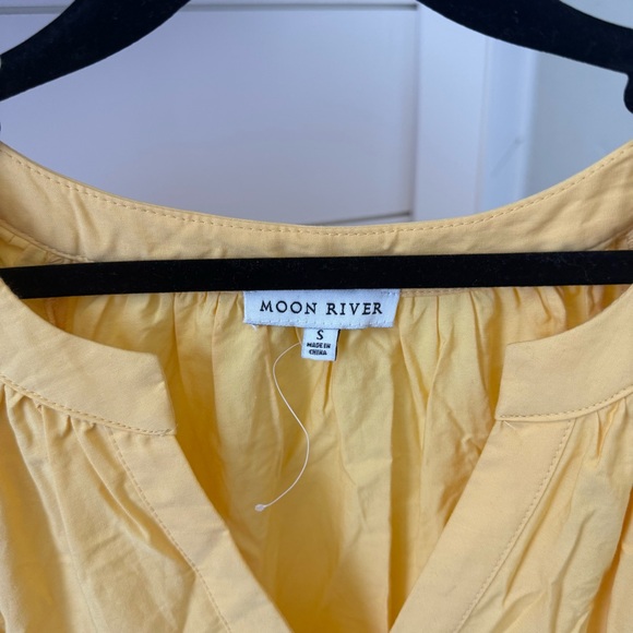 Moon River Yellow Eyelet Midi Dress - Picture 3 of 4